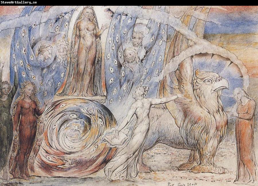 William Blake Beatrice addressing Dante from her Wagon